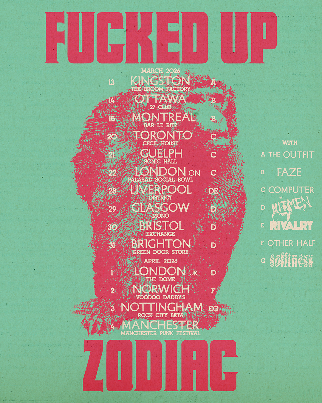 Fucked Up 2026 Canadian and UK Tour Dates